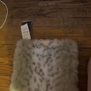 Terry Lewis Classic Luxuries Faux Fur Shoulder Bag - Cream